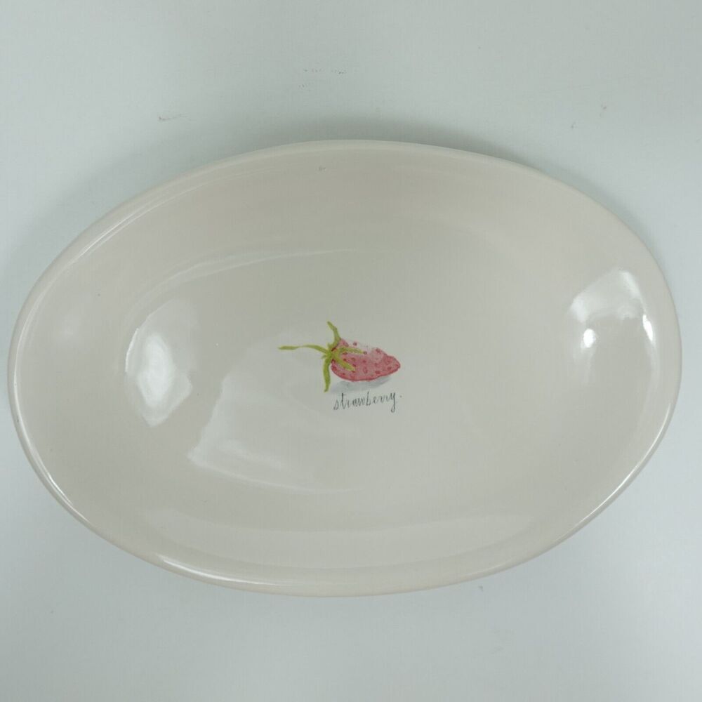 Rae Dunn Artisan Collection By Magenta Strawberry Small Oval Dish